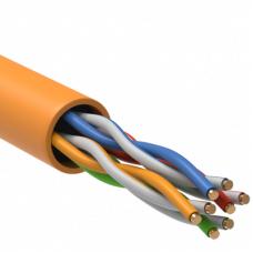 Кабель витая пара ITK U/UTP кат.5E 4х2х24AWG solid LSZH нг(А)-HF оранжевый (305м)