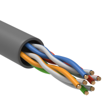 Кабель витая пара ITK U/UTP кат.5E 4х2х24AWG solid PVC серый (305м)