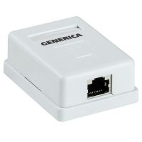 Розетка компьютерная внешняя настенная RJ45, категория 5e, FTP, 1 порт, GENERICA, белая