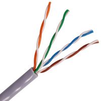 Кабель витая пара UTP Cat 5e 4х2х0.53 (24AWG) CCA омедненный алюминий, ПВХ, серый