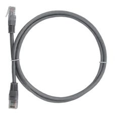 Патч-корд UTP 4 пары категория 5е, RJ-45, длина 1м...1,5м, литой коннектор, серый