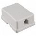 Розетка компьютерная внешняя 1хRJ45, неэкранированная, cat.5e, 110/Krone тип (Dual IDC), белая